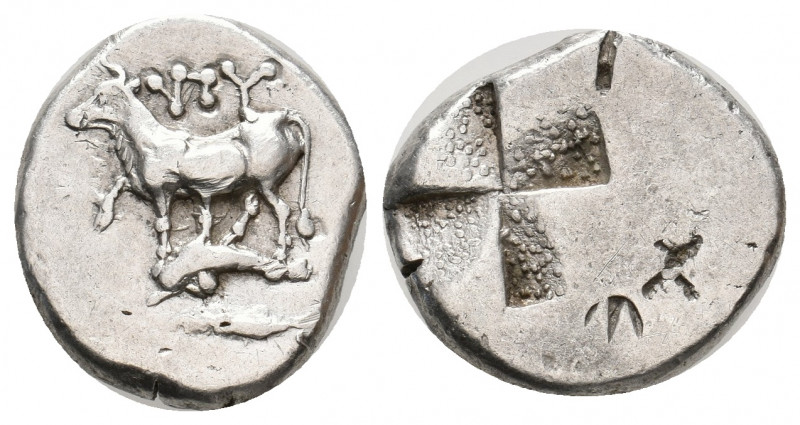 THRACE. Byzantion. (Circa 340-320 BC). AR Siglos.
Obv: 'ΠΥ.
Bull standing left o...