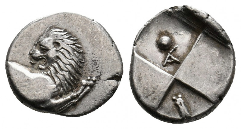 THRACE. Chersonesos. (Circa 386-338 BC). AR Hemidrachm.
Obv: Forepart of lion ri...