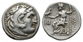 KINGS OF MACEDON. Alexander III ‘the Great’, (336-323 BC). AR Drachm. Lampsakos, struck under Antigonos I Monophthalmos, circa 310-301. 
Obv: Head of ...
