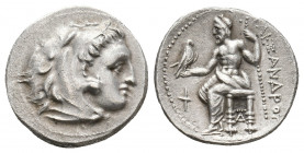 KINGS OF MACEDON. Alexander III 'the Great' (336-323 BC). AR Drachm. Late lifetime-early posthumous issue of Sardes, ca. 323-319 BC.
Obv: Head of Hera...