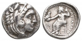 KINGS OF MACEDON. Alexander III 'the Great' (336-323 BC). AR Drachm. Amphipolis. Struck under Antipater, (Circa 325-323/2 BC).
Obv: Head of Herakles r...
