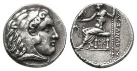 KINGS OF MACEDON. Demetrios I Poliorketes (306-283 BC.). AR Drachm. Miletos. Struck ( circa 300-295 BC.).
Obv: Head of Herakles right, wearing lion sk...