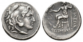 KINGS OF THRACE. Macedonian. Lysimachos. (305-281 BC). AR Drachm. Uncertain mint in western Asia Minor.
Obv: Head of Herakles right, wearing lion skin...