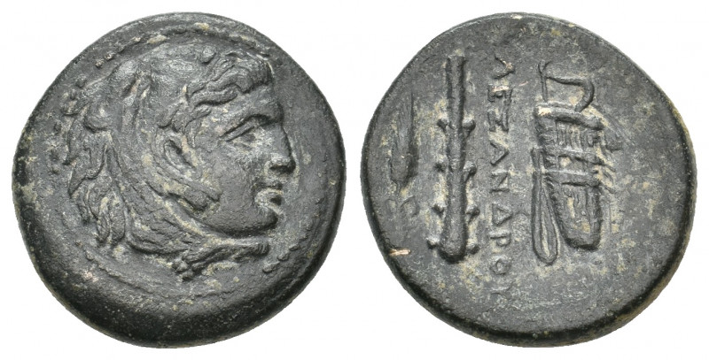 KINGS OF MACEDON. Alexander III 'the Great' (336-323). Ae. Miletus.
Obv: Head of...