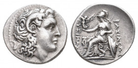 KINGS OF THRACE (Macedonian). Lysimachos (305-281 BC). AR Drachm. Ephesos, circa 294-287. 
Obv: Diademed head of the deified Alexander right, wearing ...