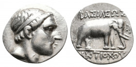 SELEUKID KINGDOM. Antiochos III 'the Great' (222-187 BC). AR Drachm. Uncertain mint, possibly Apameia on the Orontes.
Obv: Diademed head right.
Rev: Β...