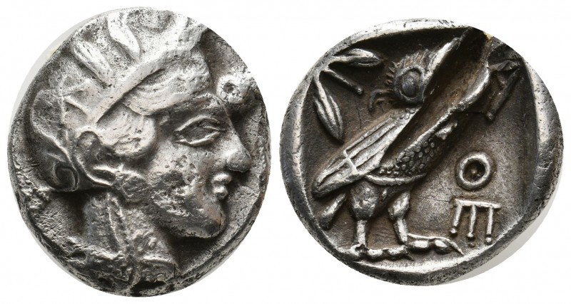 ATTICA. Athens (Circa 454-404 BC). AR Tetradrachm
Obv: Helmeted head of Athena r...