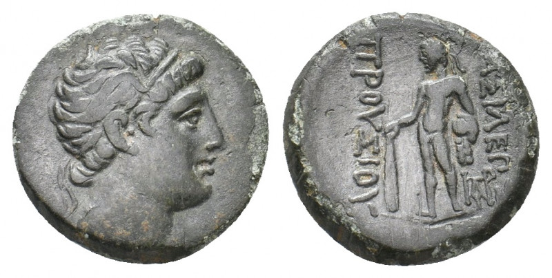 KINGS OF BITHYNIA. Prusias II Cynegos (182-149 BC). Ae.
Obv: Head right, wearing...