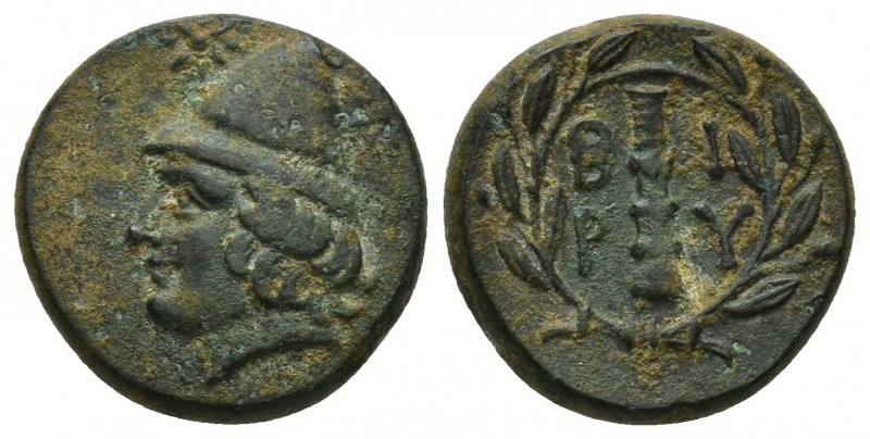 TROAS. Birytis. (4th-3rd centuries BC). Ae.
Obv: Head of Kabeiros left, wearing ...