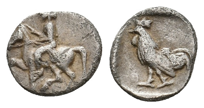 TROAS. Dardanos. (4th-3rd centuries BC). AR Obol.
Obv: Rider on horse trotting l...