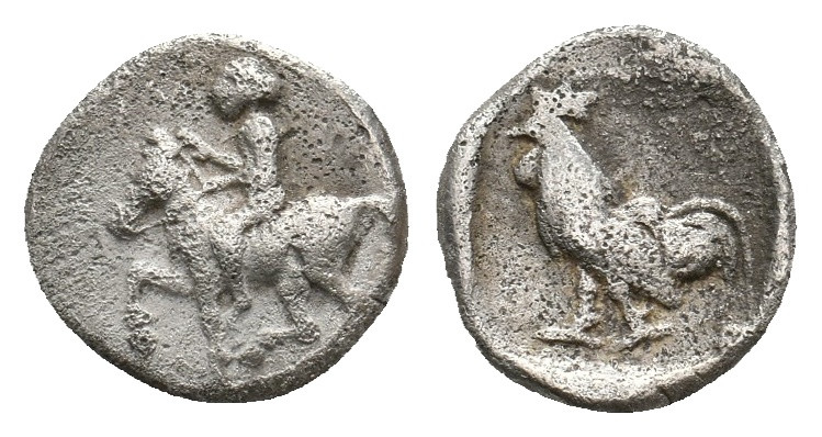 TROAS. Dardanos. (4th-3rd centuries BC). AR Obol.
Obv: Rider on horse trotting l...