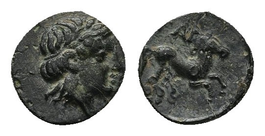 TROAS. Gargara. (Circa late 3rd -early 2nd century BC). AE.
Obv: Laureate head o...