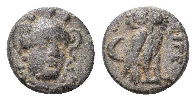 TROAS. Sigeion. (355-334 BC). Ae.
Obv: Helmeted head of Athena facing slightly r...