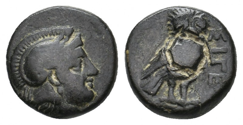 TROAS. Sigeion. (4th century BC). Ae.
Obv: Helmeted head of Athena right.
Rev: Σ...