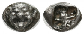 MYSIA. Parion (5th century BC). AR Drachm.
Obv: Facing gorgoneion with protruding tongue.
Rev: Disorganized linear pattern within incuse square.
SNG B...