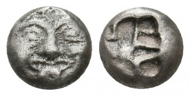 MYSIA. Parion. (5th century BC). AR Drachm.
Obv: Facing gorgoneion with protruding tongue.
Rev: Linear pattern within incuse square.
SNG BN 1351–2.
Co...