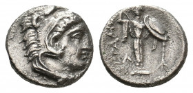 MYSIA. Pergamon. (Circa 310-282 BC). AR Diobol.
Obv: Head of Herakles right, wearing lion skin.
Rev: [ΠΕΡ] ΓΑM [H].
Archaistic Palladion: facing statu...