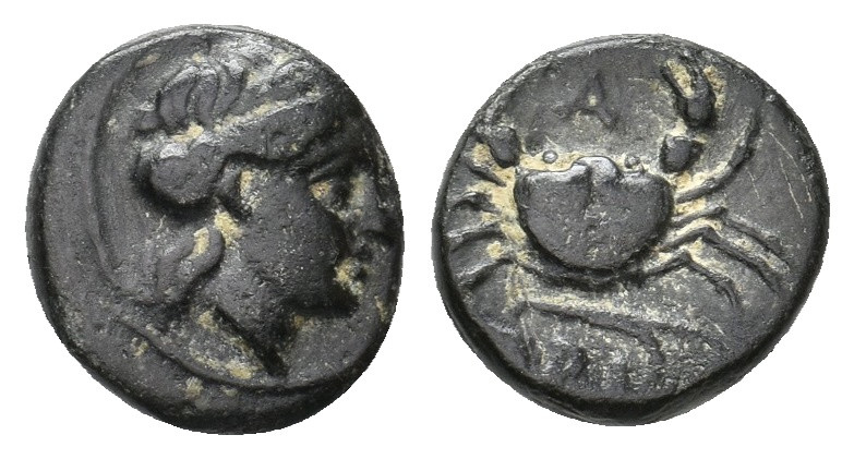 MYSIA. Priapos. (4th century BC). Ae. 
Obv: Laureate head of Apollo right 
Rev: ...