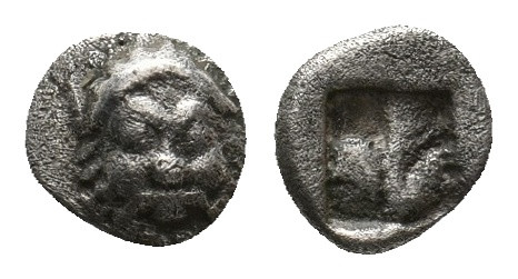 LESBOS. Methymna. (Circa 500/480-460 BC). AR Hemiobol. 
Obv: Facing head of Sile...