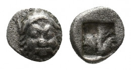 LESBOS. Methymna. (Circa 500/480-460 BC). AR Hemiobol. 
Obv: Facing head of Silenos. 
Rev: Quadripartite incuse square.
Roma Numismatics Limited E-94,...