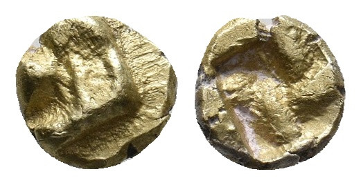 IONIA. Uncertain. (Circa 625-600 BC). EL, 1/24 Stater.
Obv: Raised clockwise swa...