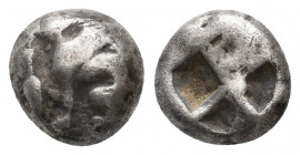ISLANDS OF IONIA. Chios. (Circa 435-425 BC). AR Tetrobol.
Obv: Sphinx seated, amphora before.
Rev: Deep quadripartite incuse square.
SNG Copenhagen 15...