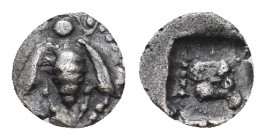 IONIA. Ephesos. (Circa 500-420 BC). AR Tetartemorion.
Obv: Bee.
Rev: Ε Φ.
Head of eagle right within incuse square.
SNG Kayhan 126-9.
Condition: VF.
W...