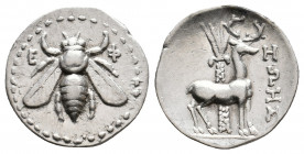IONIA. Ephesos. (Circa 202-150 BC). AR Drachm. Zoes, magistrate.
Obv: Ε - Φ.
Bee.
Rev: ΞΩHΣ.
Stag standing right; palm tree behind.
BMC Ionia pg. 61, ...