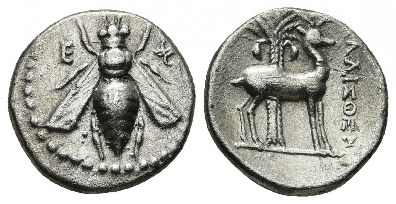 IONIA. Ephesos. (Circa 202-150 BC). AR Drachm. Kalisthenes, magistrate.
Obv: Ε -...