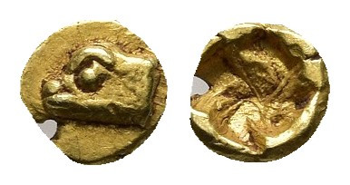 IONIA. Phokaia. (Circa 625-522 BC). EL 1/48 Stater.
Obv: Head of seal left.
Rev:...