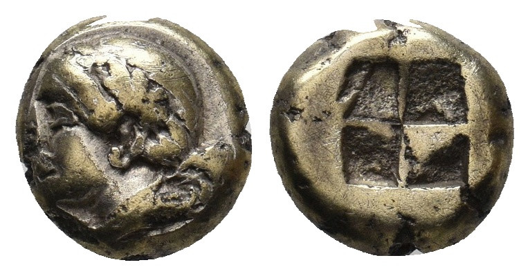 IONIA. Phokaia. (Circa 478-387 BC). EL Hekte.
Obv: Female head left; below, seal...