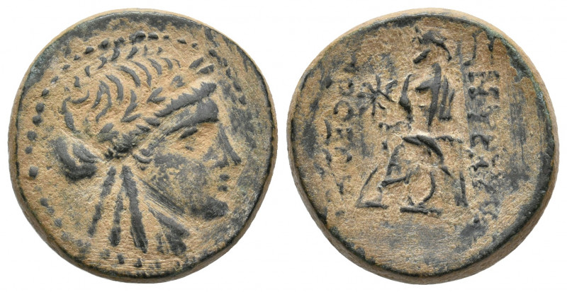 IONIA. Smyrna. (Circa 75-50 BC). Ae. 
Obv: Metrodoros, magistrate. Laureate head...