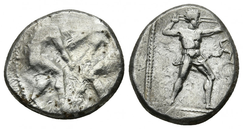 PAMPHYLIA. Aspendos. (Circa 380/75-330/25 BC). AR Stater.
Obv: Two wrestlers gra...