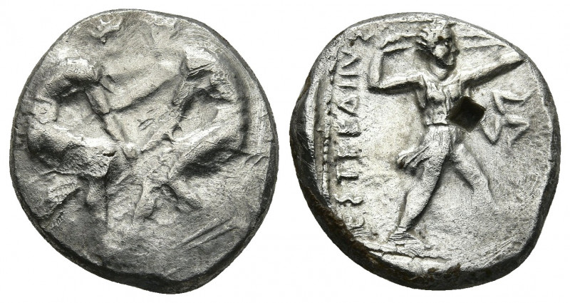 PAMPHYLIA. Aspendos. (Circa 380/75-330/25 BC). AR Stater.
Obv: Two wrestlers gra...