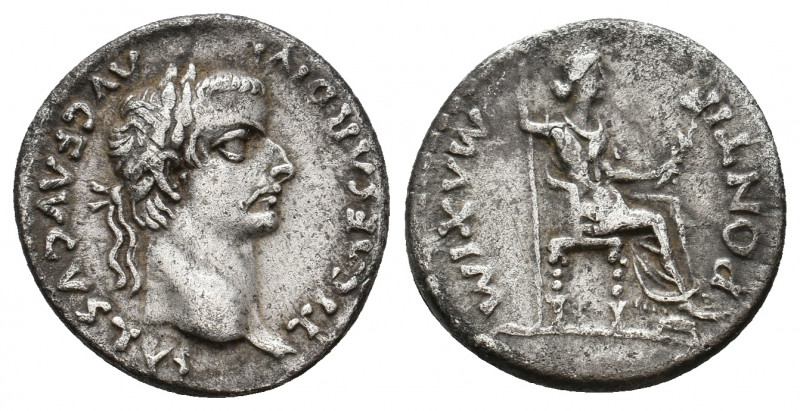 TIBERIUS, 14-37 AD. AR, Denarius. Lugdunum (Lyon).
Obv: TI CAESAR DIVI AVG F AVG...