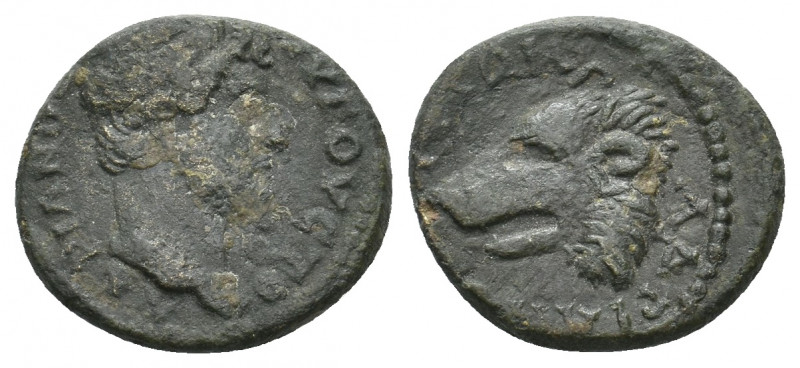 LYDIA (?), Hadrianopolis. Hadrian, 117-138 AD. AE.
Obv: ΑΔΡΙΑΝ[ΟC] ΑΓΟVCTO.
Bare...