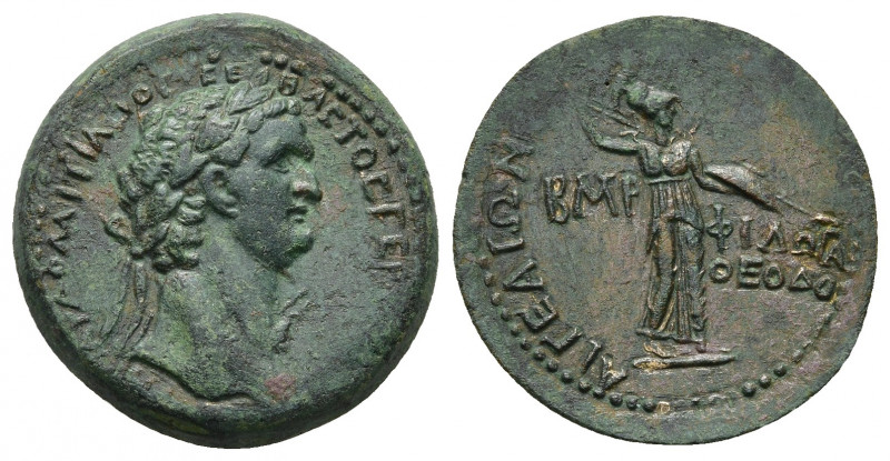 CILICIA, Aegeae. Domitian. 81-96 AD. AE.
Obv: […] ΔΟΜΙΤΙΑΝΟⳞ ⳞΕΒΑⳞΤΟⳞ ΓΕΡΜ.
Laur...