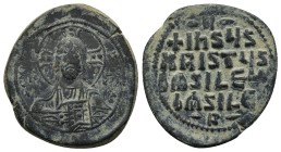 Byzantine
Anonymous Folles, time of Basil II & Constantine VIII, (976-1025 AD) Constantinopolis
AE Follis
Obv: +ЄMMANOЧHΛ Nimbate bust of Christ facin...