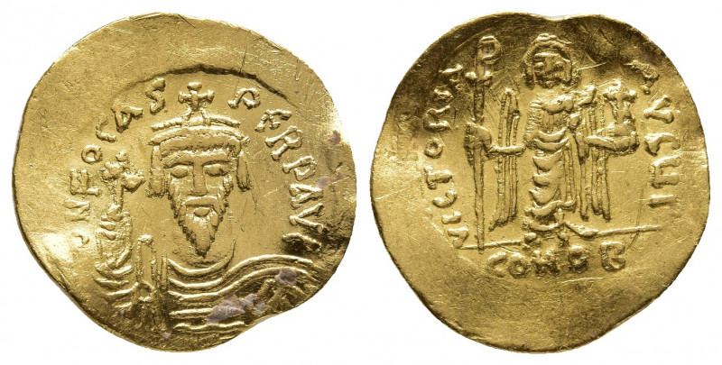 PHOCAS (602-610 AD). AV, Solidus. Constantinople.
Obv: [δ] N FOCAS PЄRP AVG. 
Cr...