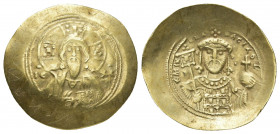 MICHAEL VII DUCAS (1071-1078 AD). AV, Histamenon Nomisma. Constantinople.
Obv: IC - XC. 
Facing bust of Christ Pantokrator. Wearing nimbus cruciger wi...