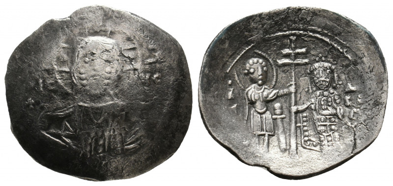 ALEXIUS I COMNENUS (1081-1118 AD). AR Histamenon Nomisma. Thessalonica.
Obv: + K...