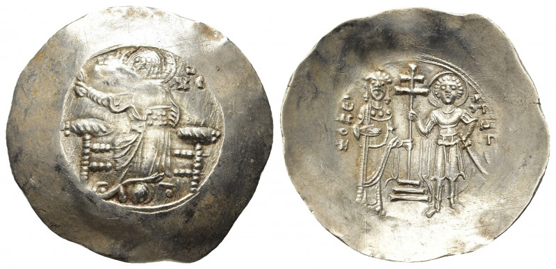 JOHN II COMNENUS (1118-1143 AD). EL Aspron Trachy. Constantinople.
Obv: IC - XC....