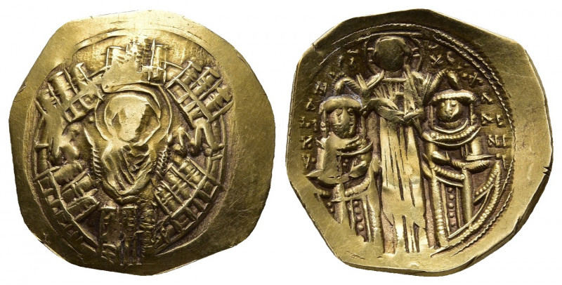 ANDRONICUS II PALAEOLOGUS with MICHAEL IX (1282-1328 AD). AV, Hyperpyron. Consta...