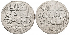 ISLAMIC. Ottoman Empire. SULEYMAN II (1687-1691 AD / 1099-1102 AH /) AR, Zolota AH 1099 (AD 1687) Constantinople.
Obv: Titles in four lines.
Rev: Name...