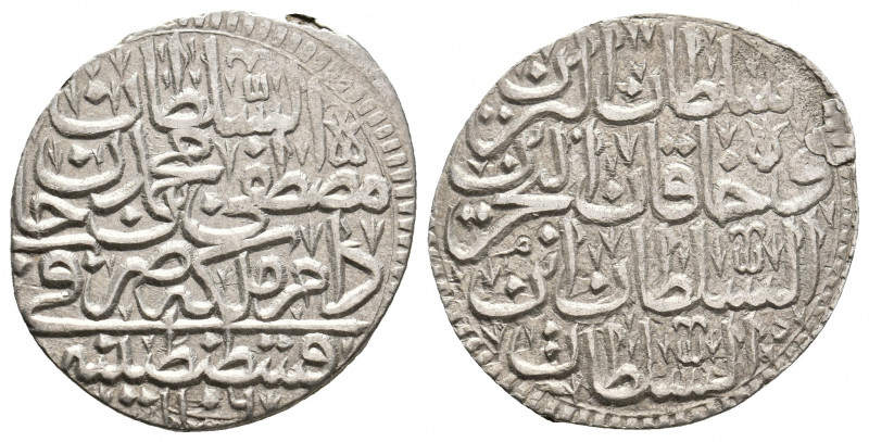ISLAMIC, Ottoman Empire. MUSTAFA II, (1695-1703 AD / AH 1106-1115). 1/2 Kurush (...