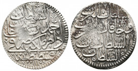 ISLAMIC, Ottoman Empire. AHMED III (1703-1730 AD). AR, Zolota. Constantinople.
Obv: Name and titles in three lines across field, mint and date below.
...
