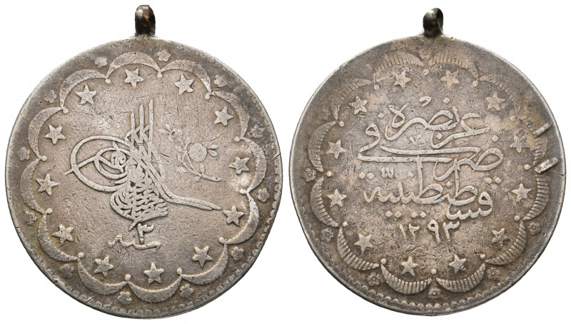 ISLAMIC. Ottoman Empire. ABDULHAMID II (1876-1909 AD / 293-1327 AH). 5 Kurush or...