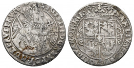 Poland. SIGISMUND III VASA (1587-1632 AD).
Obv: SIGIS III D G REX POL M D LI RVS PRV M
Crowned and armored half length bust to right, wearing ruffled ...