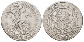 Poland. SIGISMUND III VASA (1587-1632 AD). – 1623 - Gdansk
Obv: SIGIS. III. D: G: REX. POL. M: D: L [R P]RV. / 1 - 6.
Crowned and armored bust, right,...