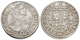 Germany, Brandenburg. GEORG WILHELM (1619-1640 AD). Ort (1624). Königsberg.
Obv: GEORG WILHELM V G G M Z BRAN.
Crowned bust, right with sword and scep...